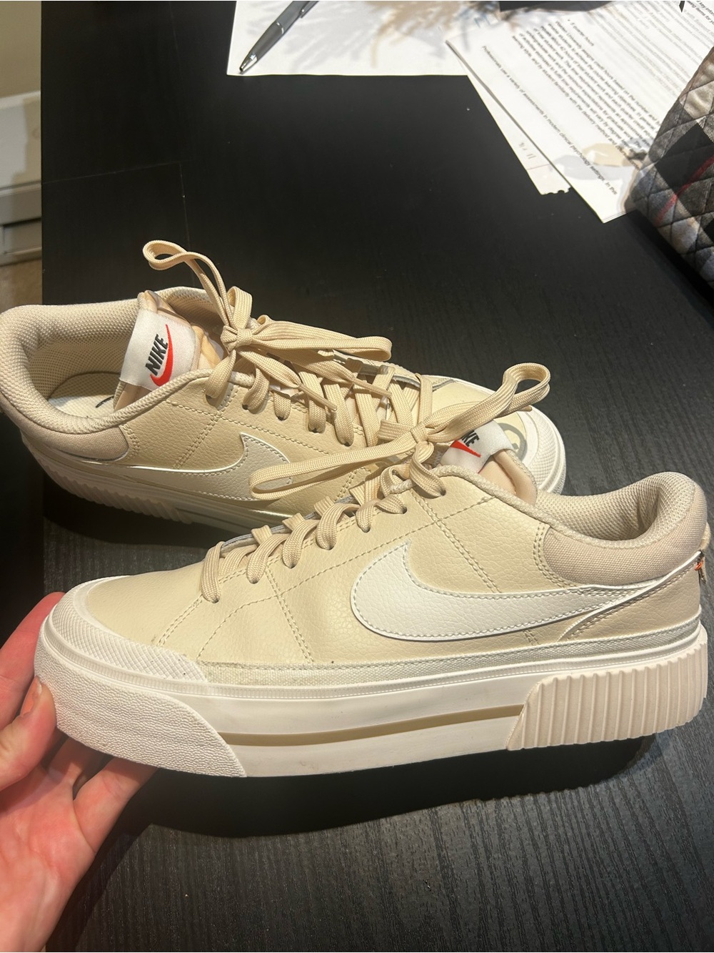 Nike Cream Low-Top Sneakers with White Accents